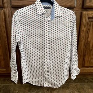 Ben Sherman White Shirt with Multicolor Dots